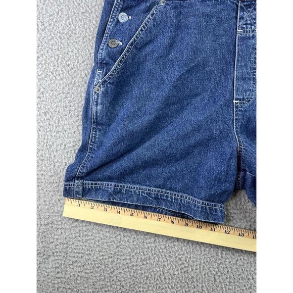 Bill Bass Vintage Denim Overall Shorts Medium Cotton Utility Pockets Shortalls - Picture 12 of 14
